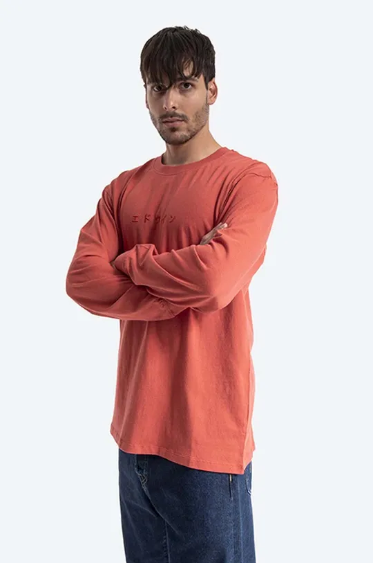 Bavlněné tričko s dlouhým rukávem Edwin Embroidery TS LS Pánský