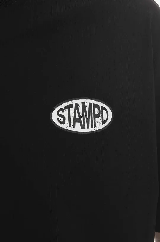μαύρο Βαμβακερό μπλουζάκι STAMPD