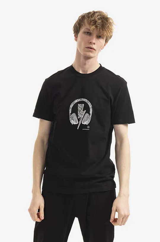 μαύρο Βαμβακερό μπλουζάκι Neil Barett Bolts Ανδρικά