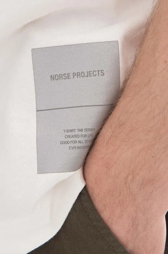 biela Bavlnené tričko Norse Projects Holger Tab Series