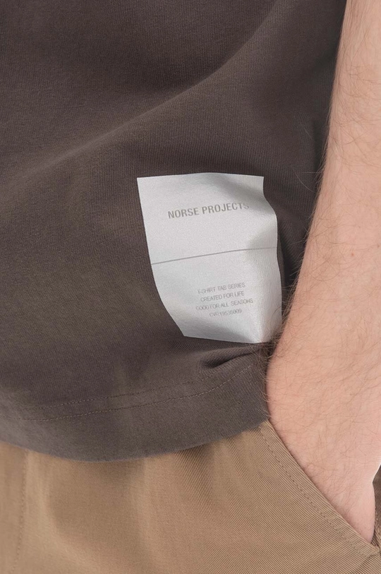 hnědá Bavlněné tričko Norse Projects Holger Tab Series