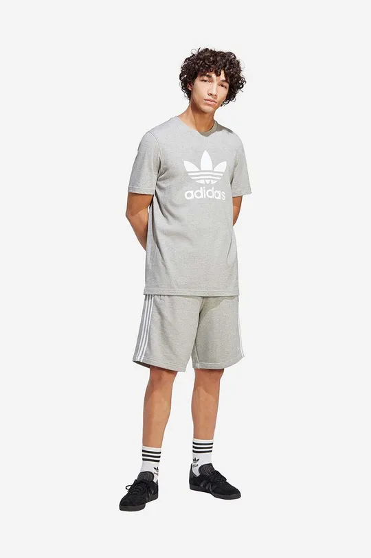 Хлопковая футболка adidas Originals Adicolor Classics Trefoil серый