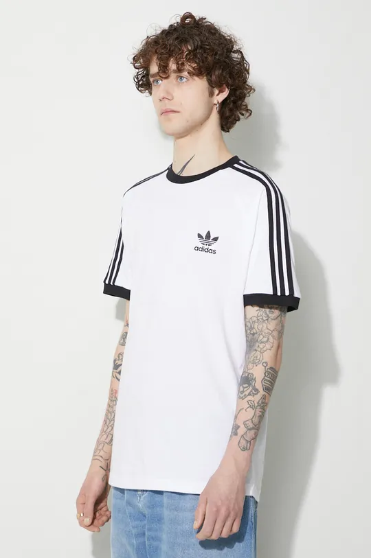 білий Бавовняна футболка adidas Originals 3-Stripes