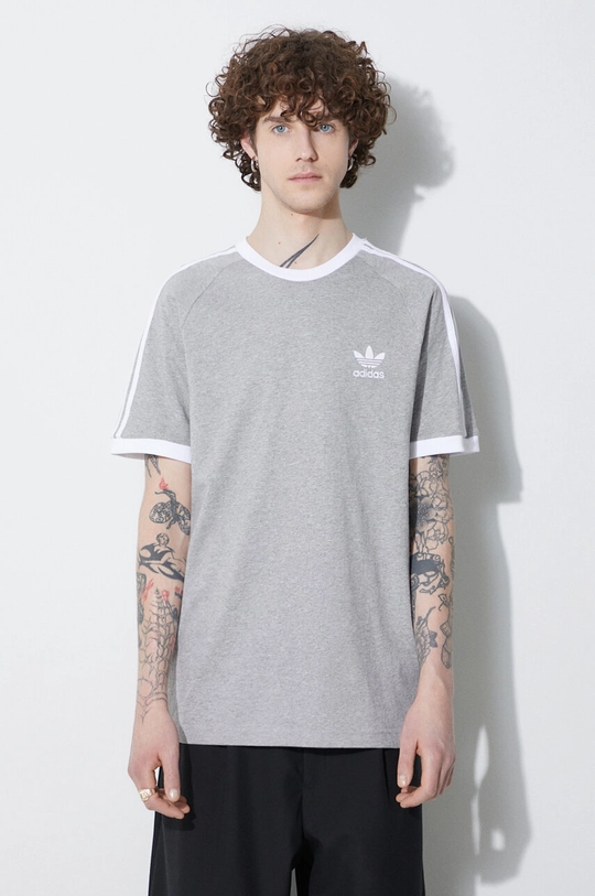 gray adidas Originals cotton t-shirt