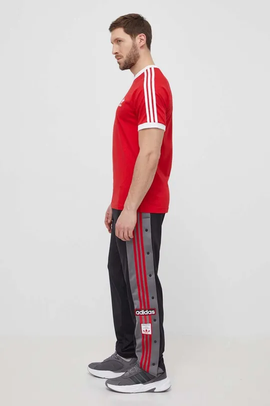 Βαμβακερό μπλουζάκι adidas Originals Adicolor Classics 3-Stripes κόκκινο
