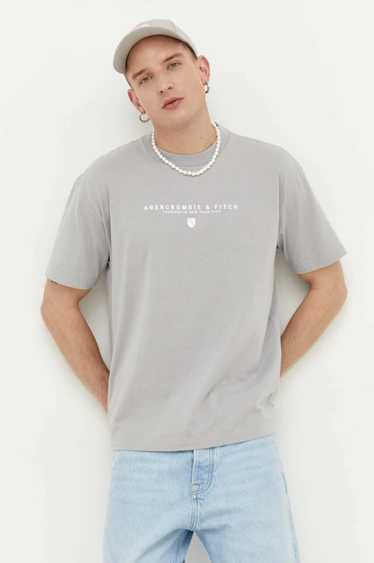 szary Abercrombie & Fitch t-shirt bawełniany Męski