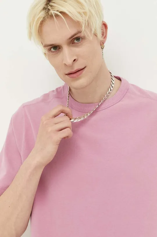 ružová Bavlnené tričko Abercrombie & Fitch