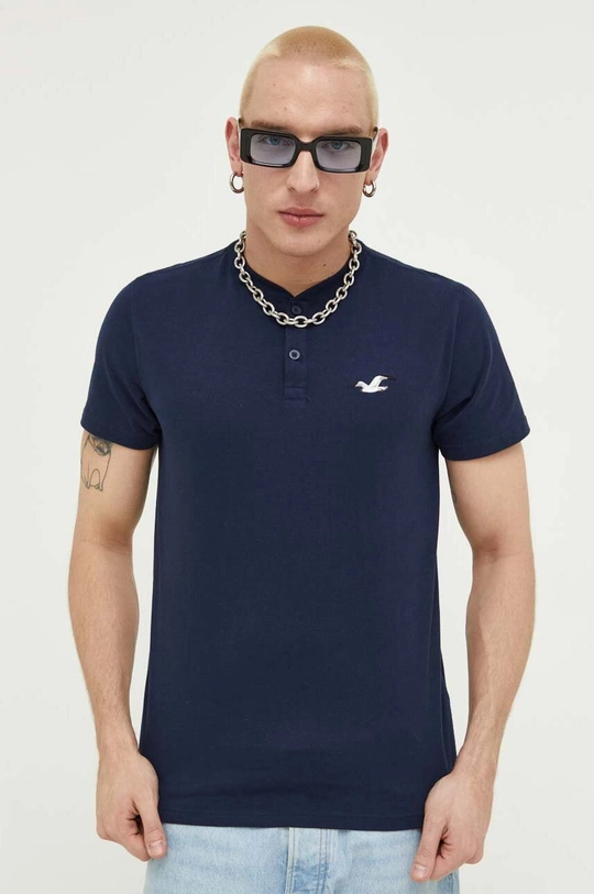 granatowy Hollister Co. t-shirt bawełniany Męski