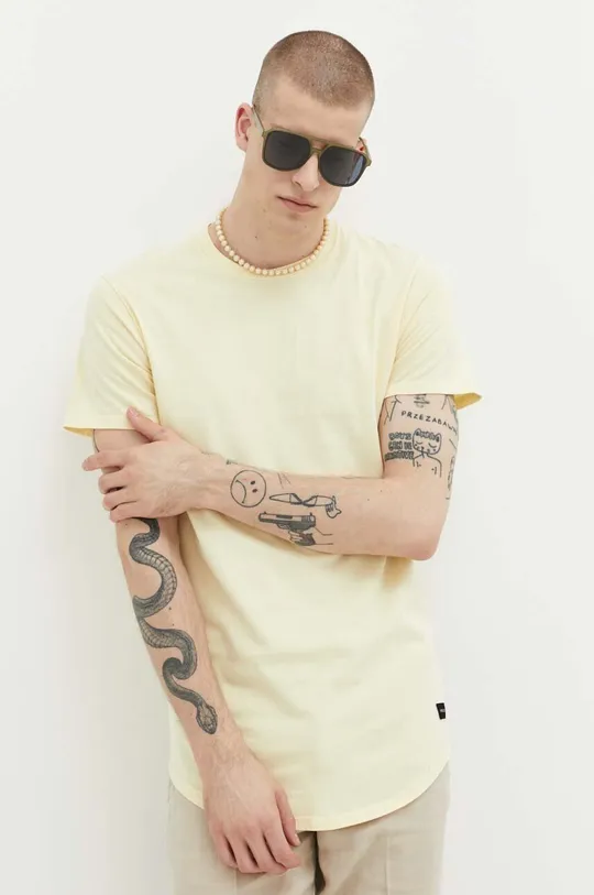 żółty Hollister Co. t-shirt bawełniany