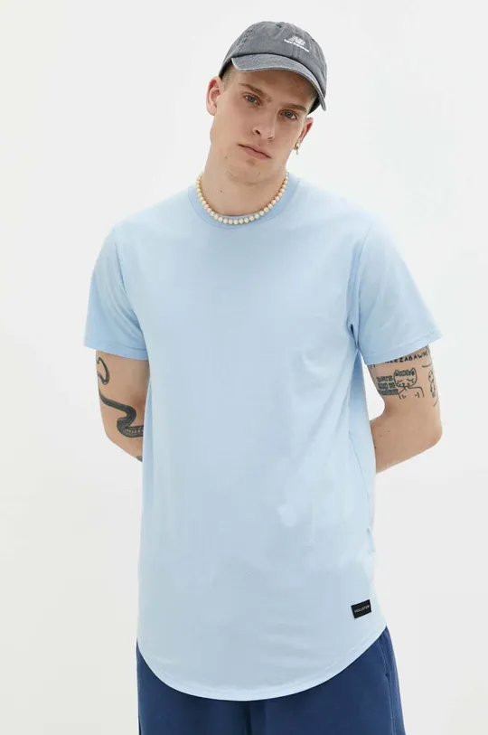 niebieski Hollister Co. t-shirt bawełniany