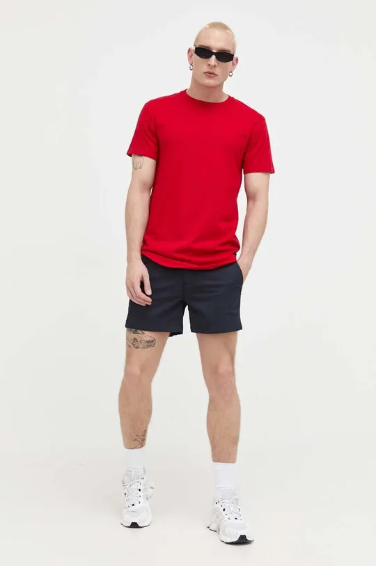 Bombažna kratka majica Hollister Co. rdeča
