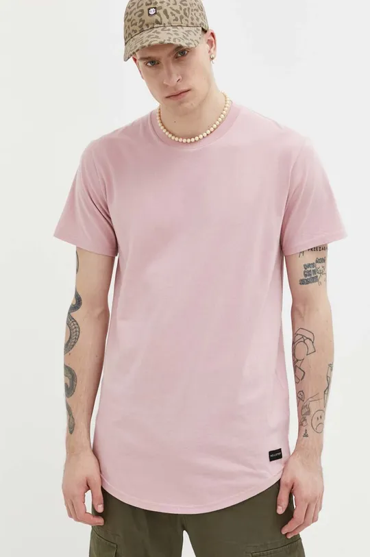 roza Bombažna kratka majica Hollister Co. Moški