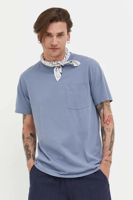 niebieski Hollister Co. t-shirt bawełniany Męski