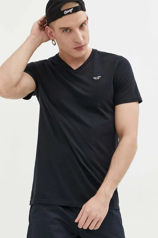 czarny Hollister Co. t-shirt bawełniany Męski