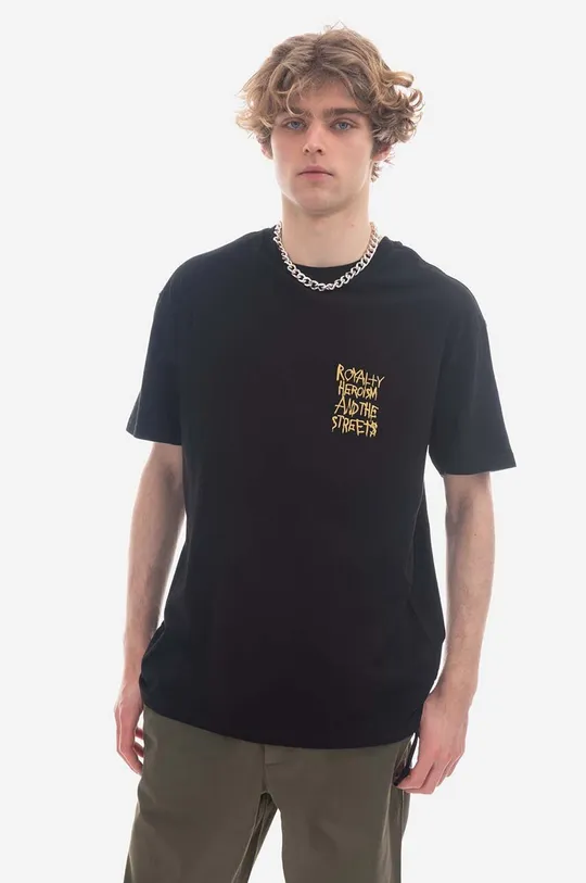czarny KSUBI t-shirt bawełniany Męski