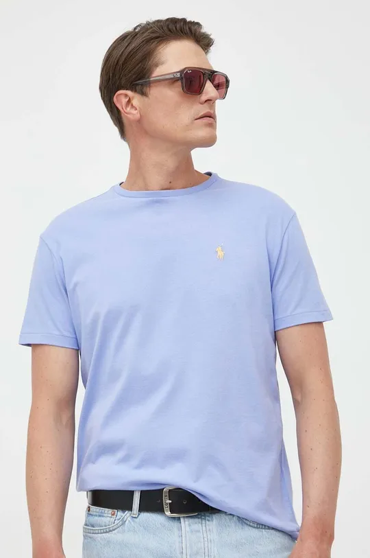 niebieski Polo Ralph Lauren t-shirt bawełniany