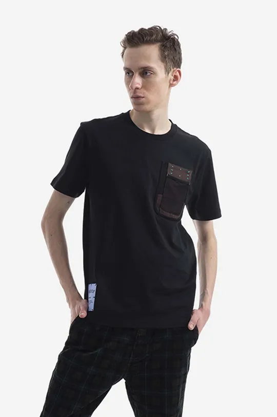 čierna Bavlnené tričko MCQ Pánsky