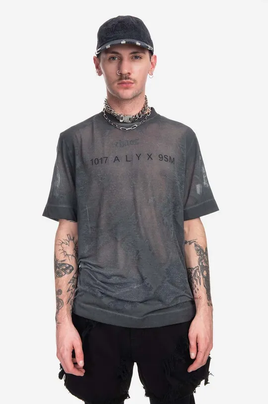 czarny 1017 ALYX 9SM t-shirt bawełniany Translucent Graphic Męski