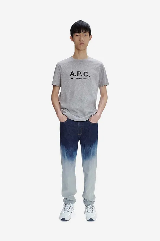 Хлопковая футболка A.P.C. Sven серый