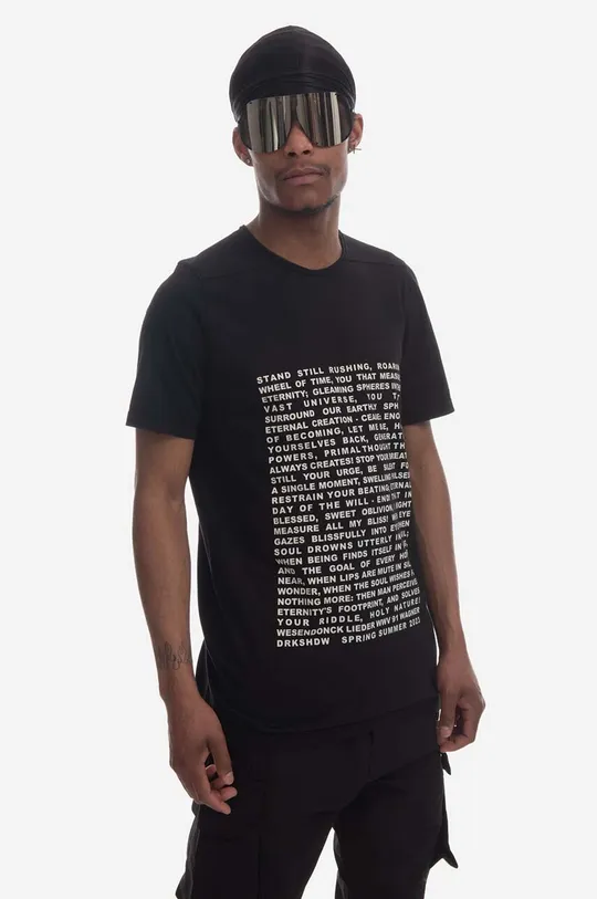 czarny Rick Owens t-shirt bawełniany Męski