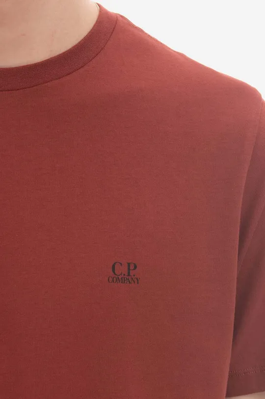 brązowy C.P. Company t-shirt bawełniany dwustronny 30/1 Jersey Small Logo T-shirt