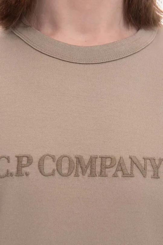 Бавовняна футболка C.P. Company бежевий
