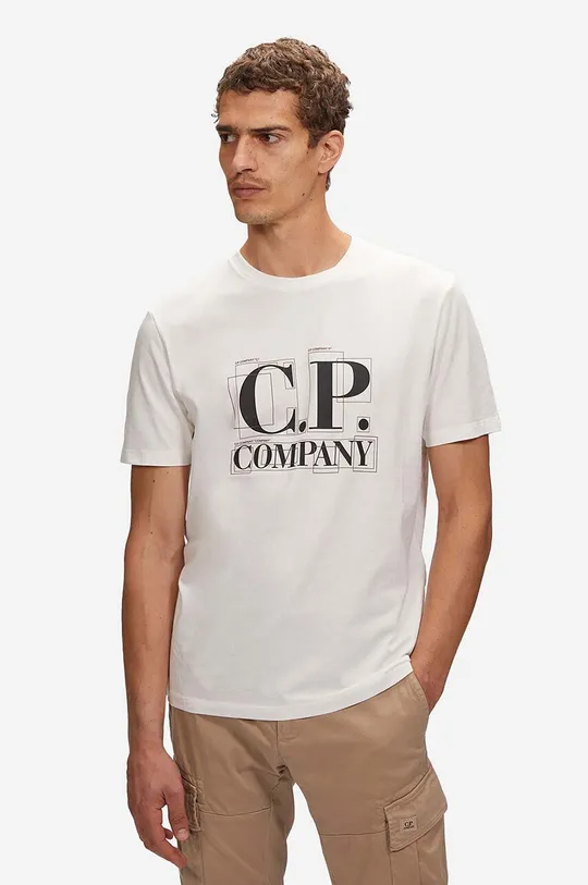 biały C.P. Company t-shirt bawełniany Męski