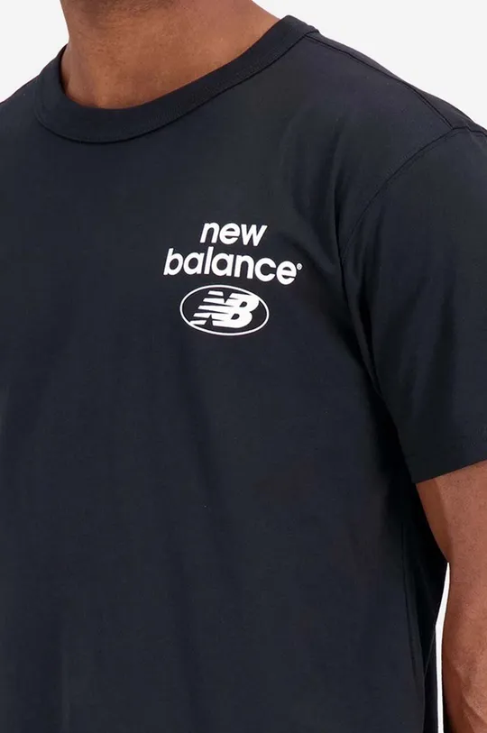 negru New Balance tricou din bumbac