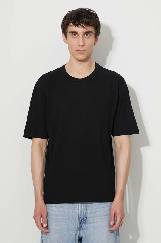 černá Bavlněné tričko Edwin Pánský