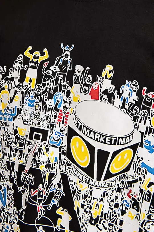 czarny Market t-shirt bawełniany x Smiley