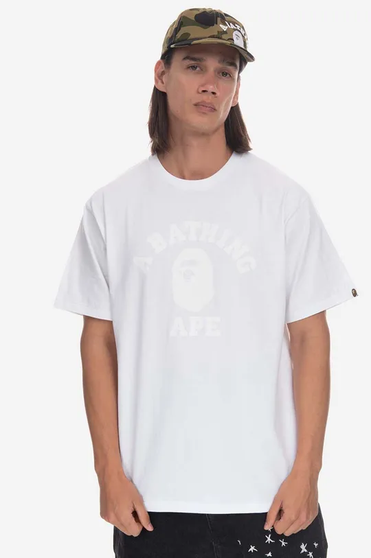 λευκό Βαμβακερό μπλουζάκι A Bathing Ape Ανδρικά