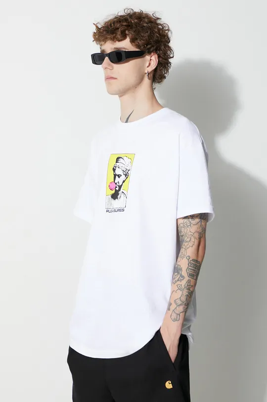 bianco PLEASURES t-shirt in cotone Uomo