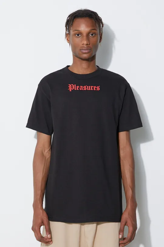 black PLEASURES cotton t-shirt Men’s