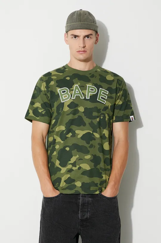 πράσινο Βαμβακερό μπλουζάκι A Bathing Ape Ανδρικά