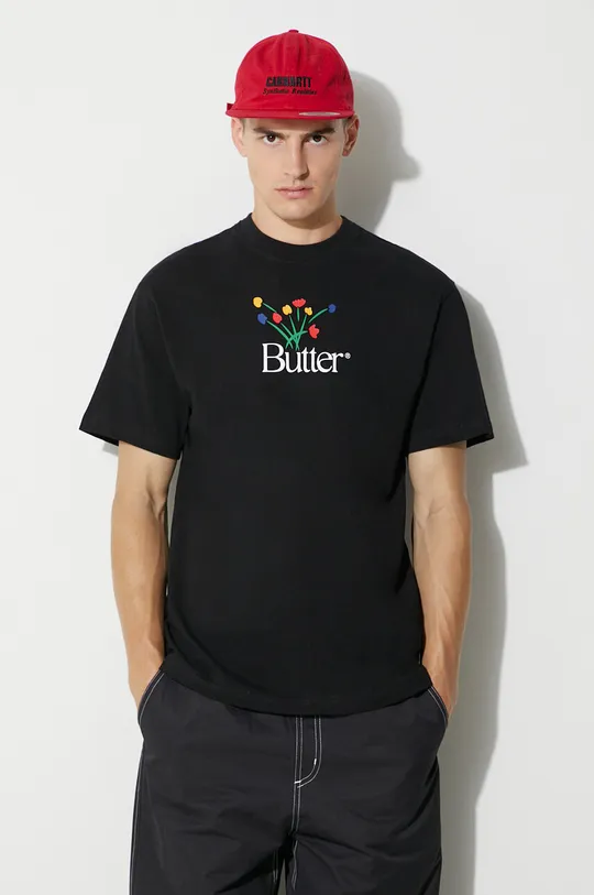 czarny Butter Goods t-shirt bawełniany Męski