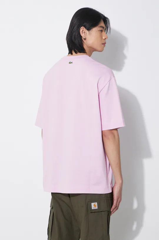 ružová Bavlnené tričko Lacoste