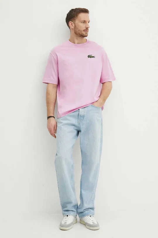 roza Bombažna kratka majica Lacoste