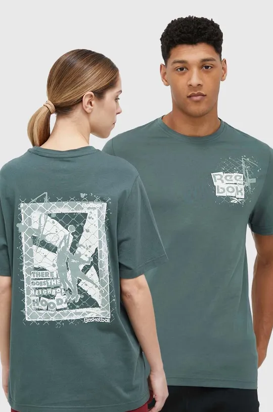 zelená Bavlnené tričko Reebok Classic Unisex