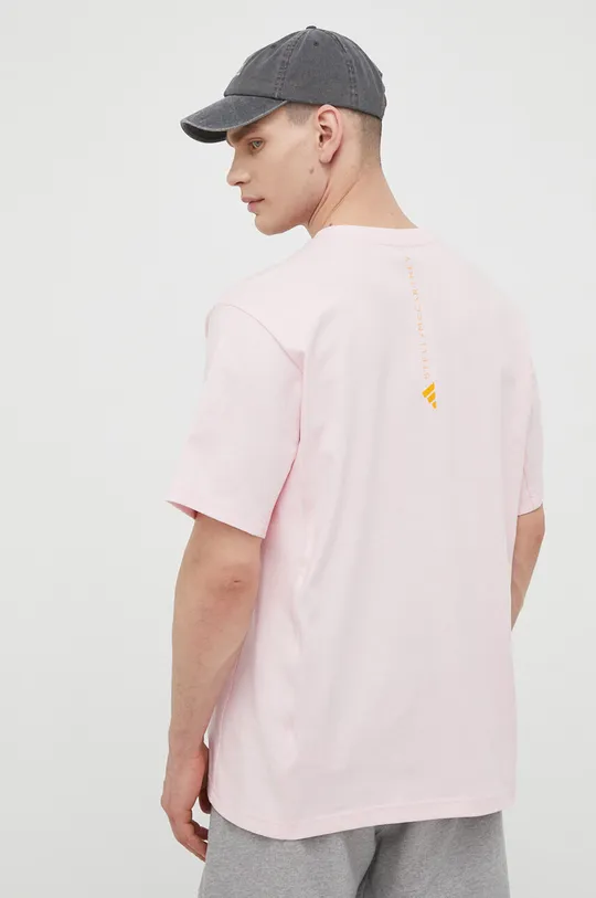 różowy adidas by Stella McCartney t-shirt bawełniany
