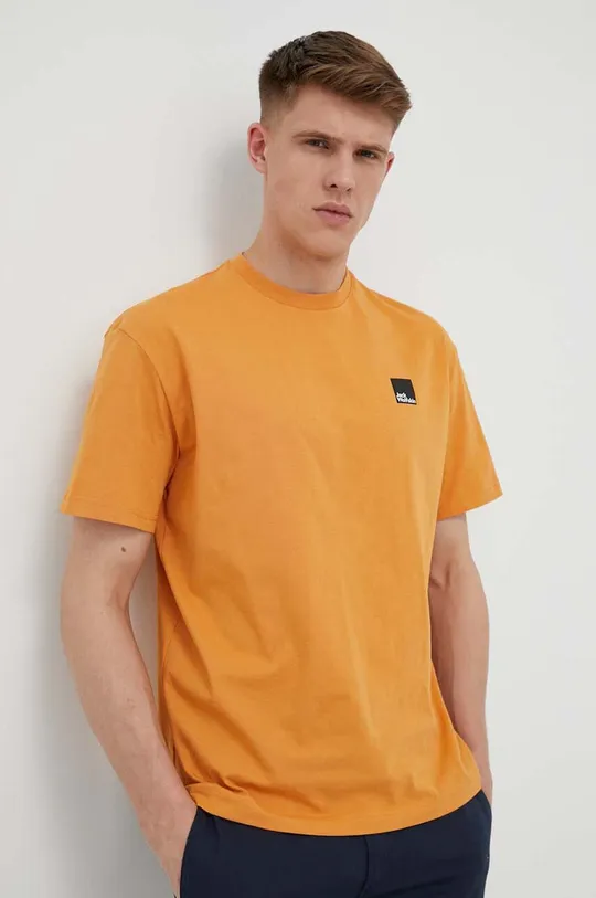 Βαμβακερό μπλουζάκι Jack Wolfskin 10 κίτρινο