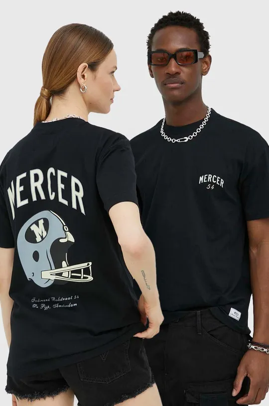 μαύρο Βαμβακερό μπλουζάκι Mercer Amsterdam Unisex