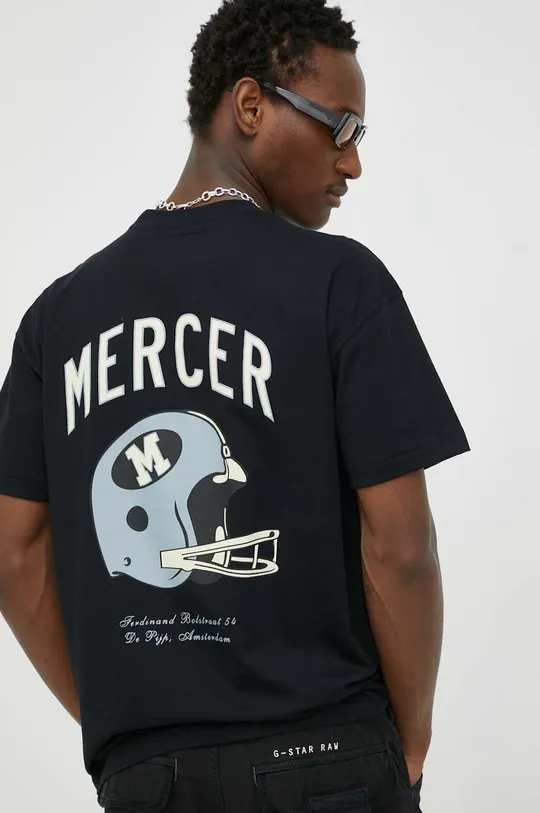Βαμβακερό μπλουζάκι Mercer Amsterdam μαύρο