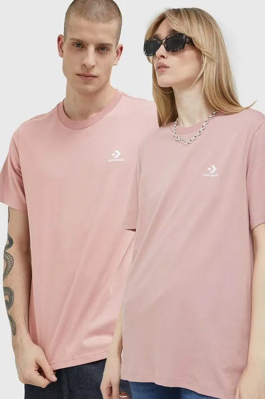 rosa Converse t-shirt in cotone Unisex