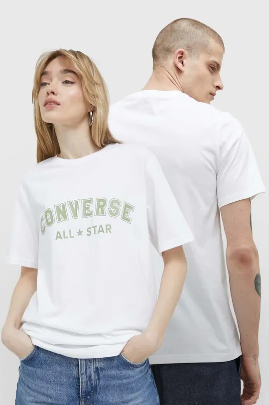 λευκό Βαμβακερό μπλουζάκι Converse Unisex