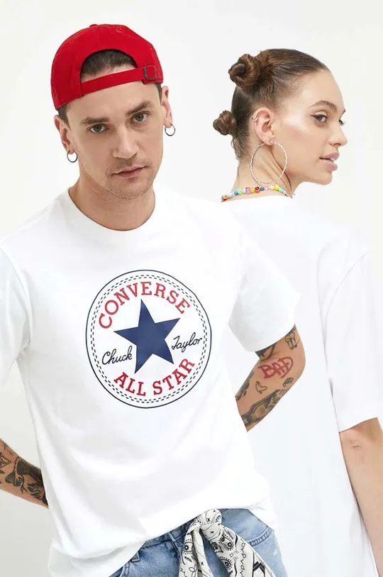 білий Бавовняна футболка Converse Unisex