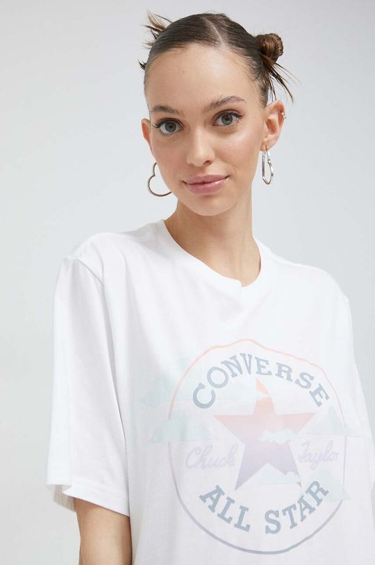 bílá Bavlněné tričko Converse
