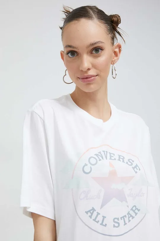 biały Converse t-shirt bawełniany