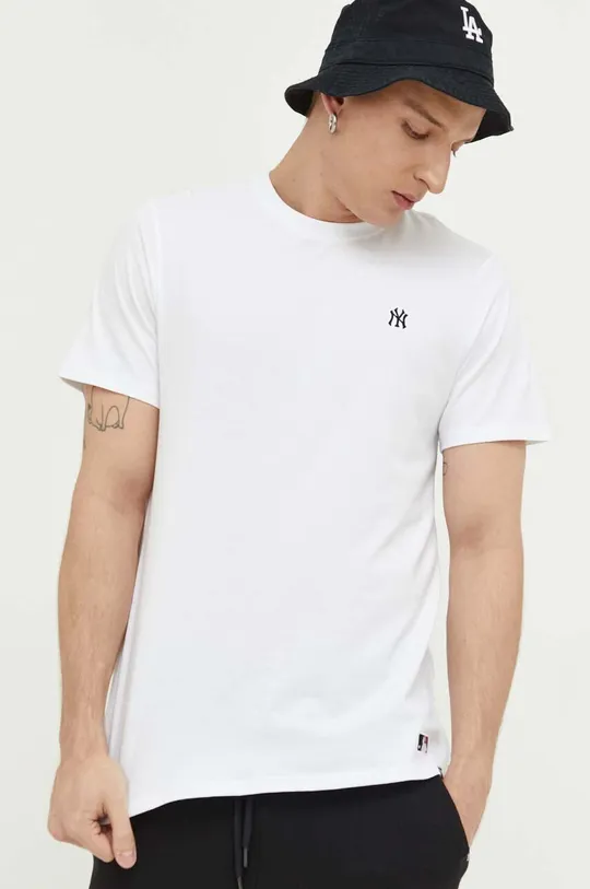 Βαμβακερό μπλουζάκι 47 brand MLB New York Yankees λευκό