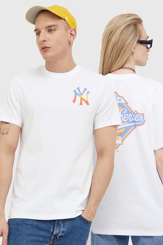 biały 47 brand t-shirt bawełniany MLB New York Yankees Unisex