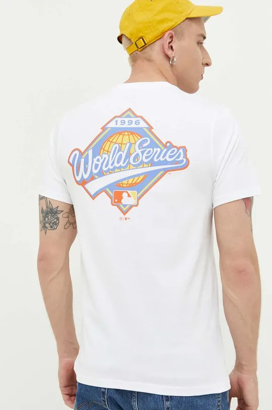 Βαμβακερό μπλουζάκι 47brand MLB New York Yankees λευκό
